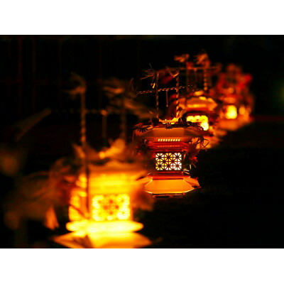 千葉県指定伝統的工芸品「房州切子」/ 白・金　南房総に伝わる盆灯籠