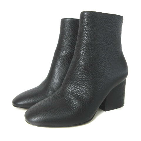 サルヴァトーレフェラガモ Salvatore Ferragamo 01M667 PISA ショートブーツ シューズ レザー チャンキーヒール ブラック 黒 4 D 21.5cm レディース 231116