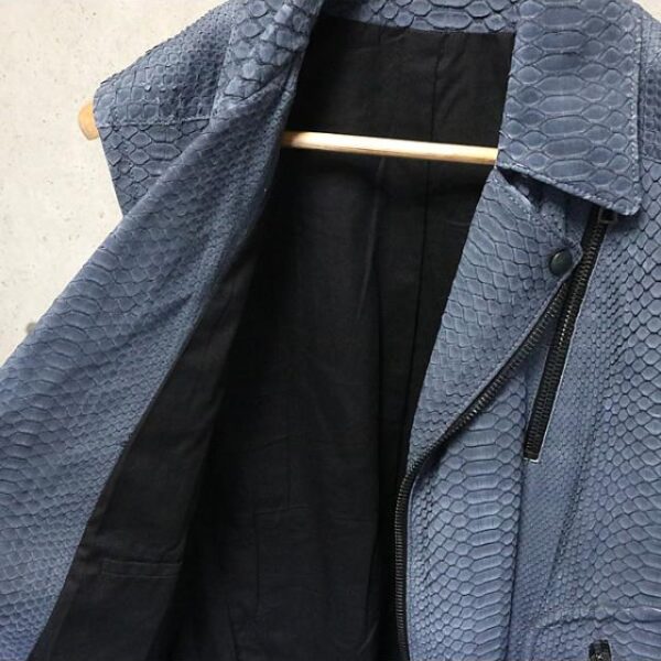 BALMAIN 銀座店 バルマン SALE パイソン バイカー ベスト ブルー size:48