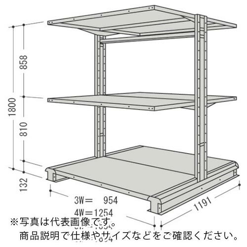 ＮＦ　キャンチラック複式増結１連Ｗ９５４Ｄ１１９１Ｈ１８００Ｆ３　 CR63L-W3B ( CR63LW3B ) 日本ファイリング（株）