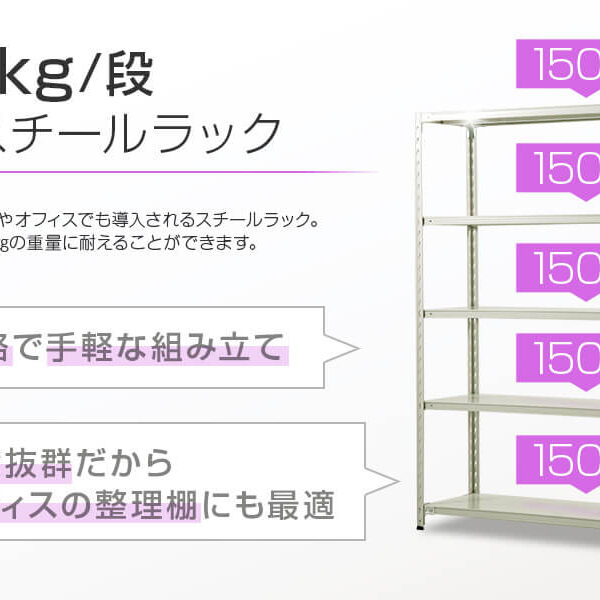 ラック 棚 スチールラック幅90 奥行60 高さ180 4段 耐荷重150kg/段 単体スチール棚 業務用 収納棚 セミボルト固定 軽量棚 シェルフ オープンラック オフィス 倉庫 国産 SOシリーズ