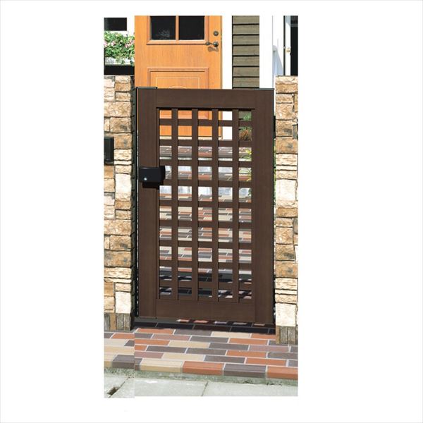 三協アルミ 門扉 プラウディ B型 片開きセット 門柱タイプ 0610 『ゲート 部材 ガーデン 住宅 境界 入口 塀 壁 diy おしゃれ 木粉入り 樹脂 人工木 ウッド 門扉』