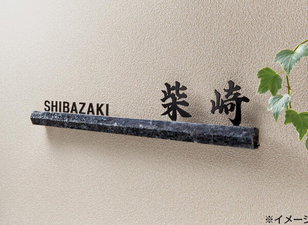 福彫 表札 ブルーパール＆ステンレス切文字 DK-205K