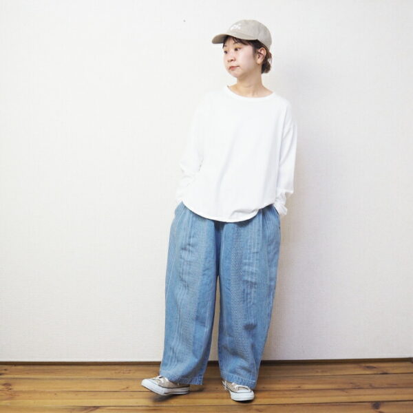 tumugu: ツムグ　マルチストライプジャカードパンツ　TB24439