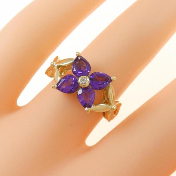 K18YG フラワー アメジスト リング 1.03CT