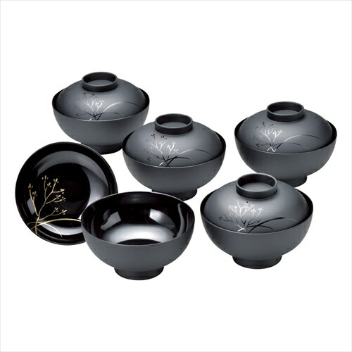かわいい 雑貨 おしゃれ 紀州塗　草花　吸い物椀5客揃 K21205516お得 な 送料無料 人気