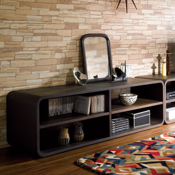 6/8限定[10%OFFクーポン] テレビ台 テレビボード リビング収納 飾り棚 タモ材 モダン 曲面加工のラウンドシェルフシリーズ テレビ台・テレビボード 2段2連 幅120cm高さ39cm 脚なしタイプ BS0997