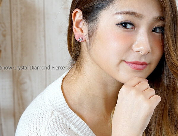 ピアス ダイヤモンド ダイヤピアス プラチナ pt900 雪 結晶 スノー スノークリスタル