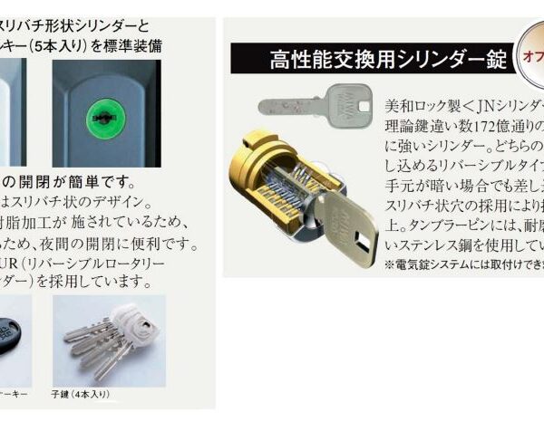 YKK玄関ドア 交換用 高性能シリンダー MIWAJN仕様 HHJ-0577 HHJ-0576