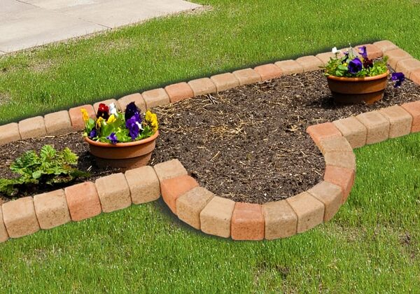 花壇 レンガ ブロック 置くだけ 簡単 diy 花壇ブロック ガーデニング 半円アール付 大 1830×580mm 円形 おしゃれ 花壇材 庭 ガーデン 花壇用 アールレンガ 角丸 レンガブロック コンクリート 庭