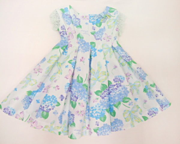 メゾピアノ mezzopiano インスタ映えアジサイ柄タックワンピース ワンピース フォーマル 発表会 110 120 130cm