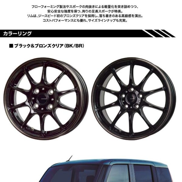 サクシード ノート フィット HotStuff G・SPEED P-07 ジー・スピード ホイール 15インチ 15 X 5.5J +43 4穴 100ブリヂストン ECOPIA NH200C エコピア サマータイヤ 185/55R15
