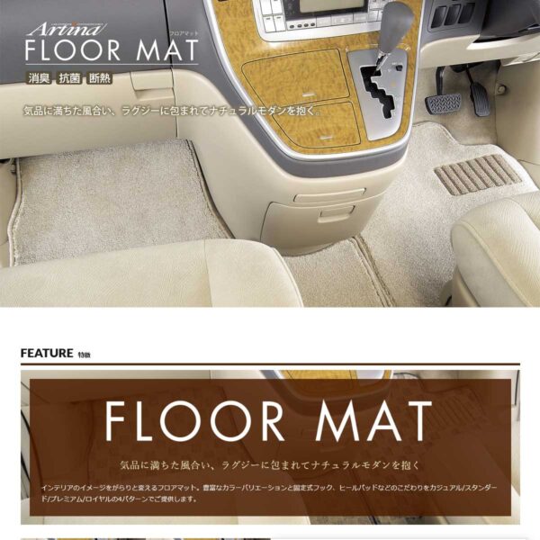 Artina アルティナ フロアマット プレミアム ベージュ ロッキー A200系 R01.11〜