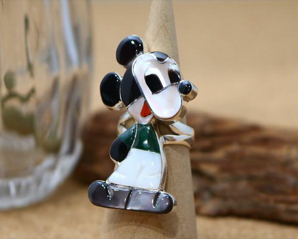 インディアンジュエリー ズニ族 Paula Leekity （ ポーラ・リーキティ ） 作 インレイ デザイン リング 11.5号 ネイティブ アメリカン シルバー アクセサリー レディース ジュエリー ギフト プレ