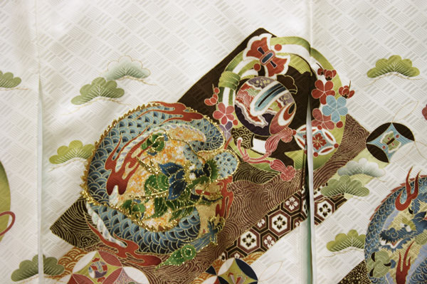 [送料込み]男の子お宮参り着物 yama04 龍 白